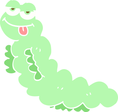 Bir insan tarafından çizilmiş tırtılın düz renk çizimi