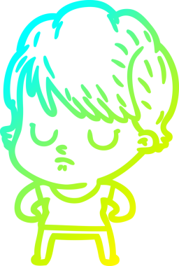 Bir insan tarafından çizilmiş bir karikatür kadın çizimi.