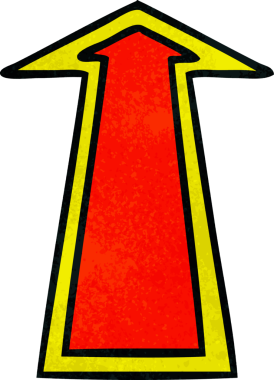 Bir insan tarafından çizilmiş tuhaf çizgi film oku.