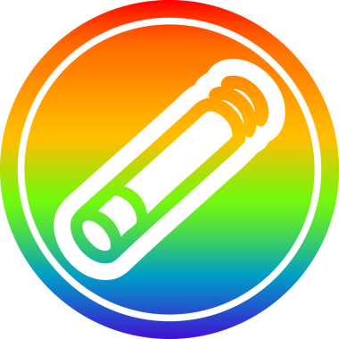 Bir insan tarafından çizilmiş gökkuşağı gradyan ışıklı sigara dairesel simgesi