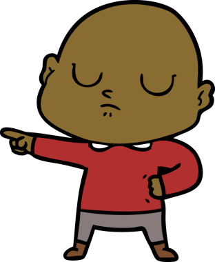 bir insan tarafından çizilmiş kel bir adam.