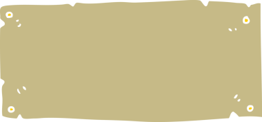 Bir insan tarafından çizilmiş boş tabelanın düz renk çizimi