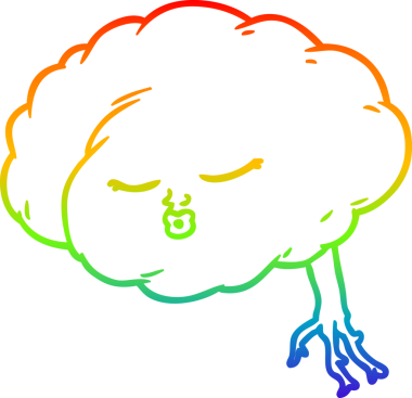 gökkuşağı gradyan çizimi bir insan tarafından çizilmiş bir çizgi beyin