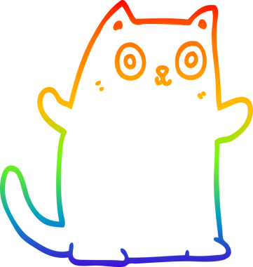 gökkuşağı gradyanı çizimi bir insan tarafından çizilmiş çizgi film kedisi