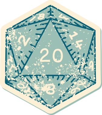 bir insan tarafından çizilmiş d20 zarının sembolik depresif dövme şekli