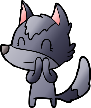 Bir insan tarafından çizilmiş dost canlısı bir kurt.