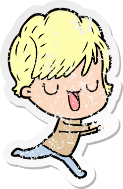 Bir insan tarafından çizilmiş karikatür kadının sıkıntılı çıkartması.