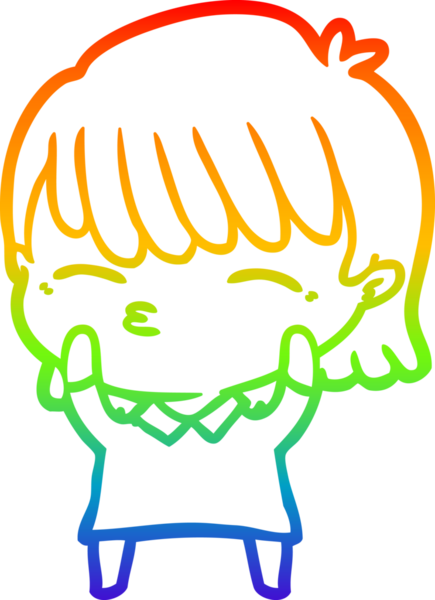 gökkuşağı gradyan çizimi bir insan tarafından çizilmiş bir karikatür kadın