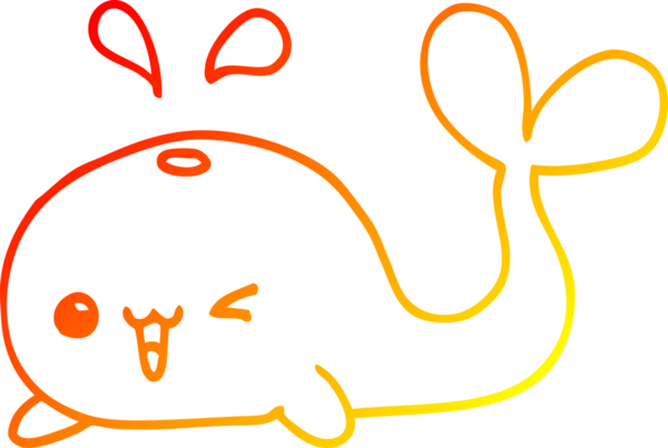 Bir insan tarafından çizilmiş karikatür balinası çizimi