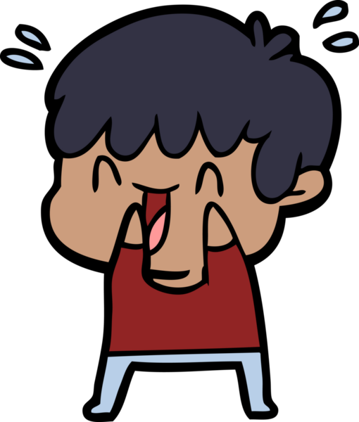 Bir insan tarafından çizilmiş gülen çocuk.