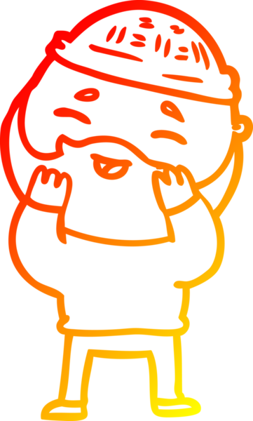 Bir insan tarafından çizilmiş mutlu sakallı bir adamın çizgi çizimi.