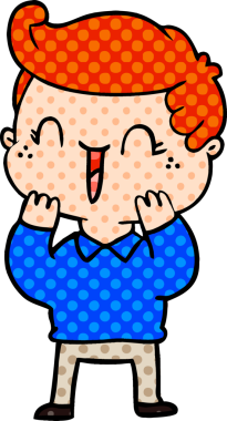 Bir insan tarafından çizilmiş gülen çocuk.