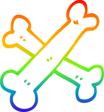 gökkuşağı gradyan çizgi çizimi bir insan tarafından çizilmiş kemikler