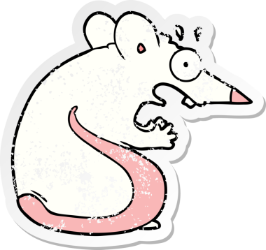 Bir insan tarafından çizilmiş korkmuş bir farenin sıkıntılı çıkartması.