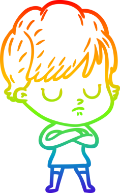 gökkuşağı gradyan çizimi bir insan tarafından çizilmiş bir karikatür kadın