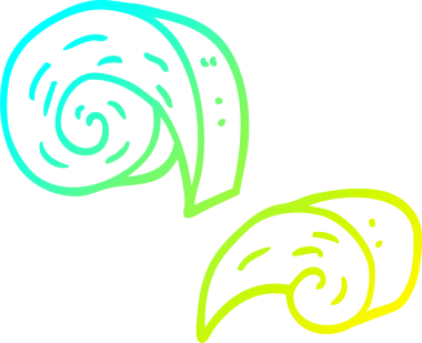 Soğuk gradyan çizgi çizimi bir insan tarafından çizilmiş girdaplı dekoratif elementler