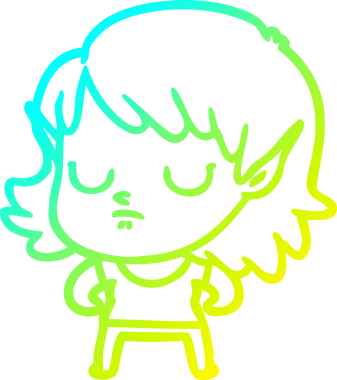 Bir insan tarafından çizilmiş soğuk gradyan çizgi çizimi.