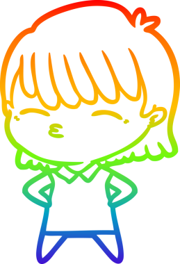 gökkuşağı gradyan çizimi bir insan tarafından çizilmiş bir karikatür kadın