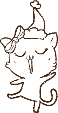 Noel Kedi Kömürü Bir insan tarafından çizilmiş