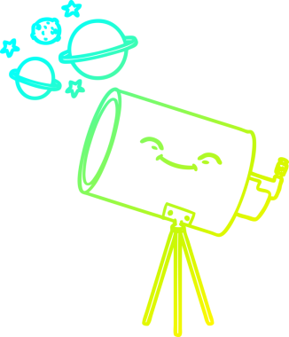 Bir insan tarafından çizilmiş bir çizgi teleskop çizimi.