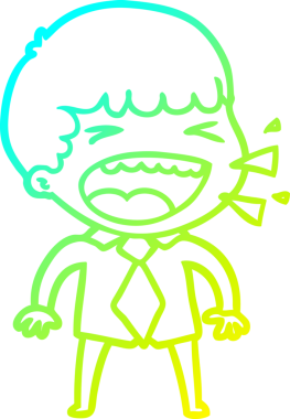 Bir insan tarafından çizilmiş gülen adamın soğuk çizgi çizimi.