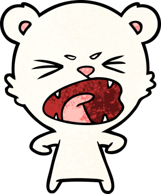 Bir insan tarafından çizilmiş kızgın kutup ayısı çizgi filmi.