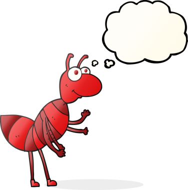 Bir insan tarafından çizilmiş serbest çizim balon karınca.