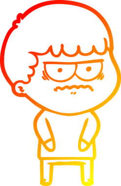 Bir insan tarafından çizilmiş, kızgın bir çizgi film karakteri.