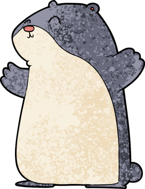 Bir insan tarafından çizilmiş çizgi film hamsterı.