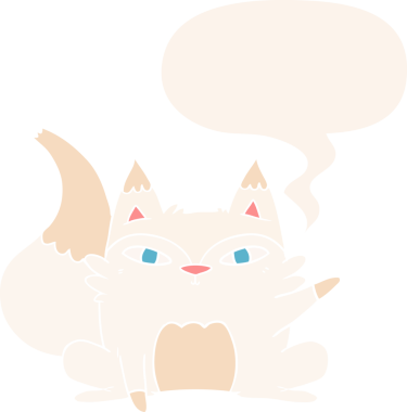 bir insan tarafından çizilmiş eski usul konuşma baloncuğu ile kutup tilkisi çizgi filmi