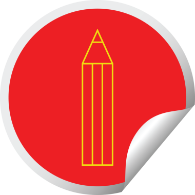 Bir insan tarafından çizilmiş kalem vektörü çizimi dairesel soyma etiketi