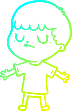 Bir insan tarafından çizilmiş soğuk gradyan çizgi film karakteri.