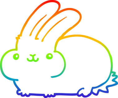 gökkuşağı gradyan çizgi çizimi bir insan tarafından çizilmiş bir çizgi tavşan