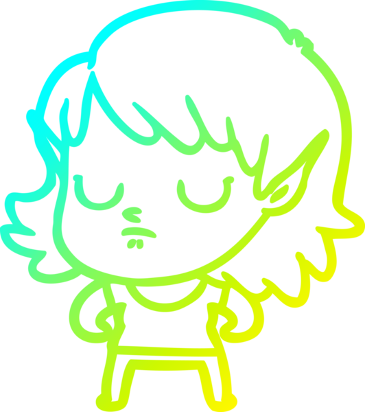 Bir insan tarafından çizilmiş soğuk gradyan çizgi çizimi.