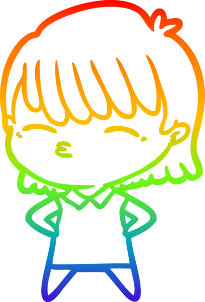 gökkuşağı gradyan çizimi bir insan tarafından çizilmiş bir karikatür kadın