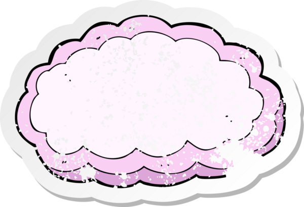 Bir insan tarafından çizilmiş karikatür dekoratif bulutunun gerilemiş yapıştırması.