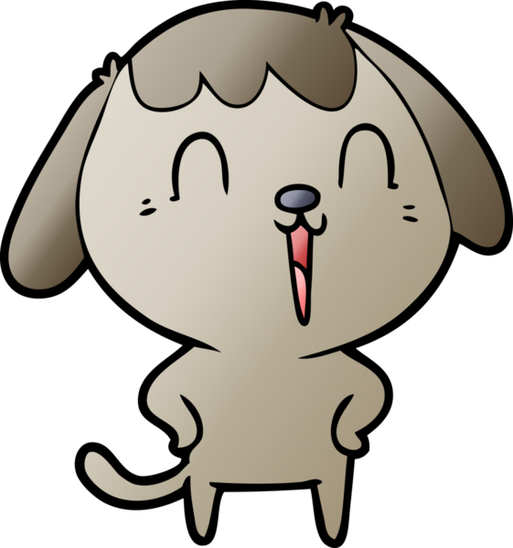 Bir insan tarafından çizilmiş mutlu bir köpek.