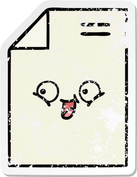 Bir insan tarafından çizilmiş sevimli bir karikatür kağıdının sıkıntılı çıkartması.