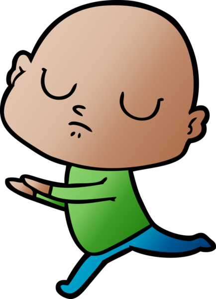 bir insan tarafından çizilmiş kel bir adam.