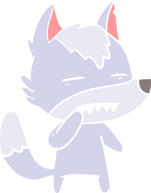 Bir insan tarafından çizilmiş dişleri olan kararsız bir kurt.