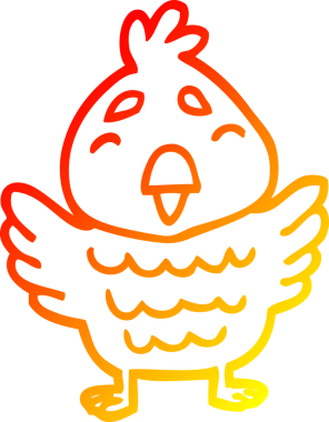 Bir insan tarafından çizilmiş mavi çizgi bir kuşun sıcak gradyan çizimi