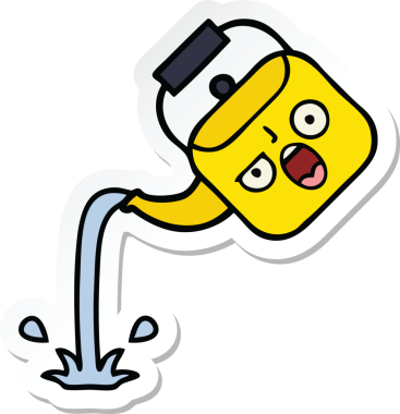 Bir insan tarafından çizilmiş tatlı bir karikatür çıkartması.