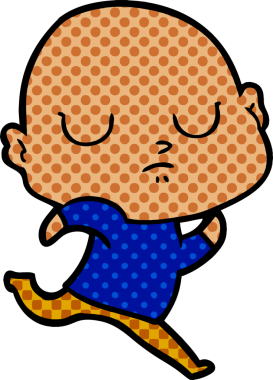 bir insan tarafından çizilmiş kel bir adam.