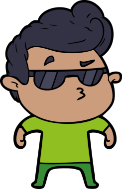 Bir insan tarafından çizilmiş havalı bir çizgi film.