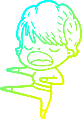 Bir insan tarafından çizilmiş bir karikatür kadın çizimi.