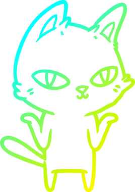 Bir çizgi film kedisinin insan tarafından çizilmiş soğuk çizgi çizimi.