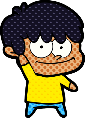 Bir insan tarafından çizilmiş mutlu çizgi film adamı.