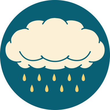 Bir insan tarafından çizilen yağmur bulutunun ikonik dövme şekli