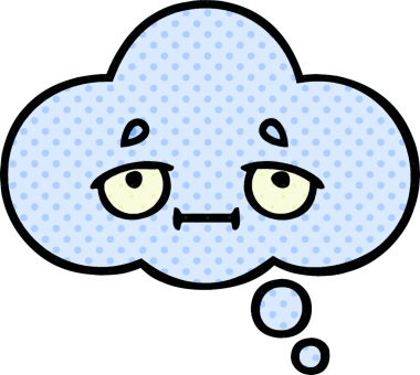 Bir insan tarafından çizilmiş bir düşünce baloncuğunun çizgi roman tarzı