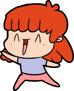 Bir insan tarafından çizilmiş karikatür kadın.